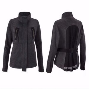 CAbi Charcoal Jacket with Mesh Detail